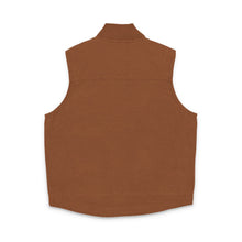 Load image into Gallery viewer, FM Embroidered Duck Cloth Work Vest — Rugged Brown Utility Vest with Logo